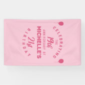 かわいい40歳の誕生日パーソナライズされた 横断幕 (横)