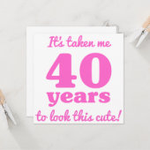 かわいい40歳の誕生日|過去記事 カード (正面/裏面インサイチュ)