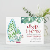 かわいい40th誕生日パーティの招待状テンプレート 招待状 (スタンド正面)