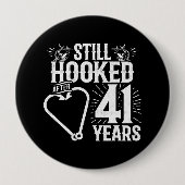 かわいい41周年記念結婚したカップル41年 缶バッジ (正面)