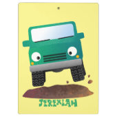 かわいい4X4オフロード車の漫画の車 クリップボード (裏面)