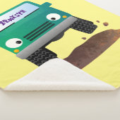 かわいい4X4オフロード車の漫画の車 シェルパブランケット (3/4)