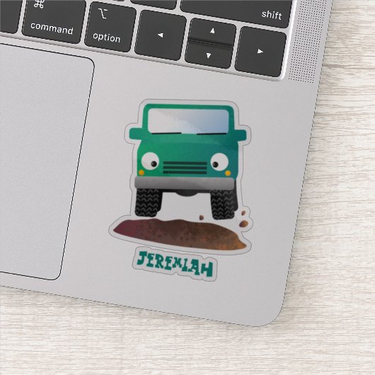 かわいい4X4オフロード車の漫画の車 シール (詳細)