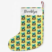 かわいい4X4オフロード車の漫画の車 スモールクリスマスストッキング (裏面)