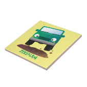 かわいい4X4オフロード車の漫画の車 タイル (側面)