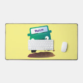 かわいい4X4オフロード車の漫画の車 デスクマット (キーボード&マウス)