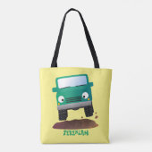 かわいい4X4オフロード車の漫画の車 トートバッグ (裏面)