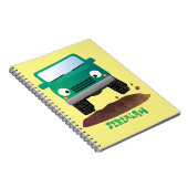 かわいい4X4オフロード車の漫画の車 ノートブック (右側)