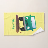 かわいい4X4オフロード車の漫画の車 バスタオルセット (ハンドタオル)