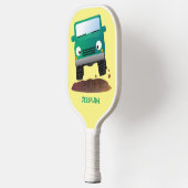 かわいい4X4オフロード車の漫画の車 ピックルボールラケット (左)