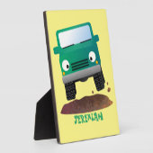 かわいい4X4オフロード車の漫画の車 フォトプラーク (側面)