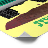 かわいい4X4オフロード車の漫画の車 ポスター (角)