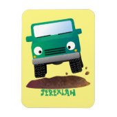 かわいい4X4オフロード車の漫画の車 マグネット (縦)