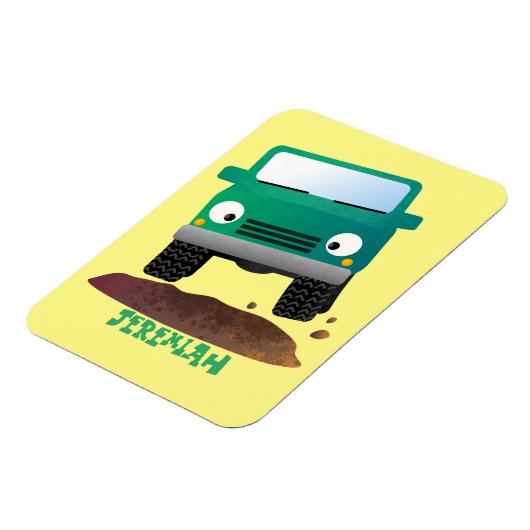 かわいい4X4オフロード車の漫画の車 マグネット (左側)