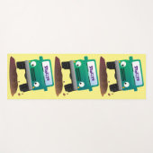 かわいい4X4オフロード車の漫画の車 ヨガマット (正面(横))