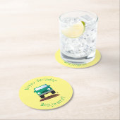 かわいい4X4オフロード車の漫画の車 ラウンドペーパーコースター (インサイチュ)