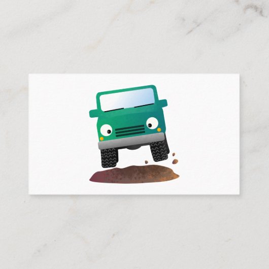 かわいい4X4オフロード車の漫画の車 名刺 (裏面)