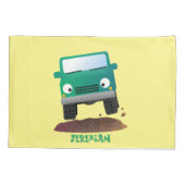 かわいい4X4オフロード車の漫画の車 枕カバー (裏面)