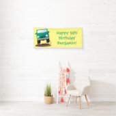 かわいい4X4オフロード車の漫画の車 横断幕 (インサイチュ)