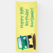 かわいい4X4オフロード車の漫画の車 横断幕 (縦)