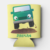 かわいい4X4オフロード車の漫画の車 缶クーラー (裏面)