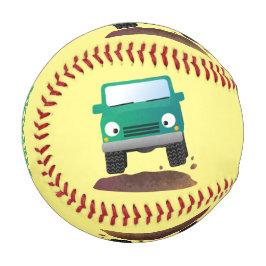 かわいい4X4オフロード車の漫画の車 野球ボール