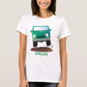 かわいい4X4オフロード車の漫画の車 Tシャツ (正面)