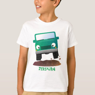 かわいい4X4オフロード車の漫画の車 Tシャツ