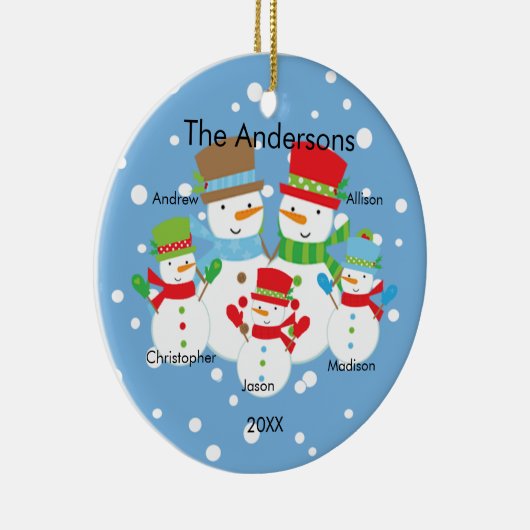 かわいい5クリスマスのオーナメントの雪だるまの系列 セラミックオーナメント (右)