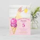 かわいい5歳の誕生日がスクープアイスの写真だ 招待状 (スタンド正面)