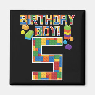 かわいい5誕生日ギフト5歳ブロック建物 マグネット