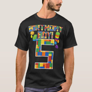 かわいい5誕生日ギフト5歳ブロック建物 Tシャツ