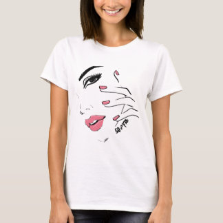 かわいい50と素晴らしいファッション顔女性 Tシャツ