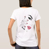 かわいい50と素晴らしいファッション顔女性 Tシャツ (裏面)
