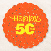 かわいい50歳の誕生日 ペーパーコースター (正面)