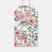 かわいい50誕生日ピンクフローラブーケ水彩 ギフトタグ (裏面)
