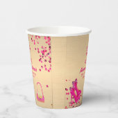 かわいい50&素晴らしいハイヒール金ゴールドホットピンクグリッター 紙コップ (左)