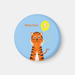 かわいい5th birthday tigerの名前を追加 マグネット