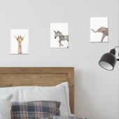 かわいい5x7サファリジャングル動物の水彩子供部屋 (寝室)