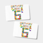 かわいい6歳の誕生日プレゼント 6歳 ブロック建築 バッジ (正面＆裏面)
