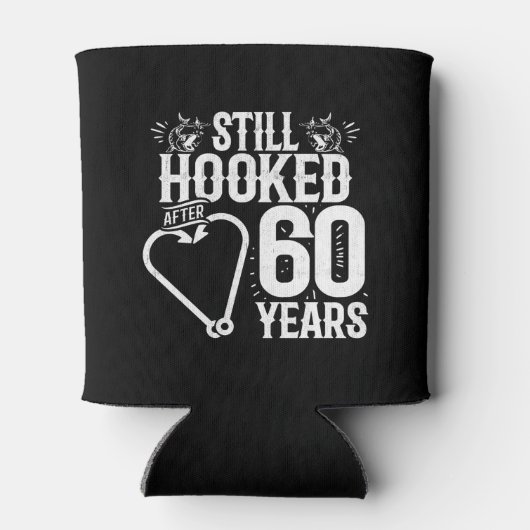 かわいい60周年記念結婚したカップル60年 缶クーラー (裏面)