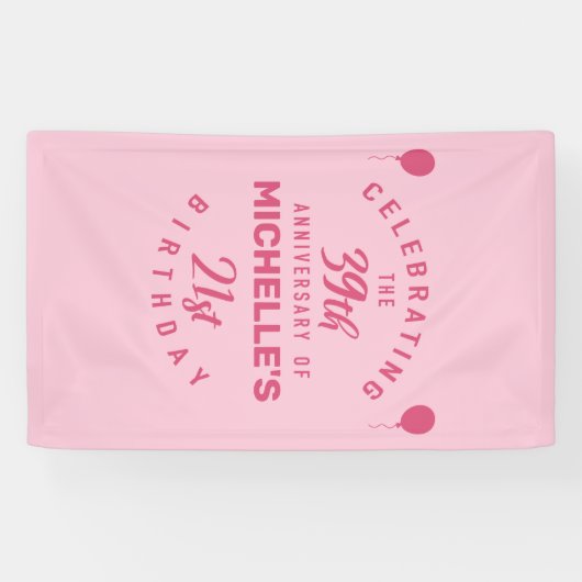 かわいい60誕生日 パーソナライズされた 横断幕 (横)