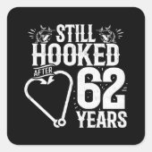 かわいい62周年記念結婚したカップル62年 スクエアシール (正面)