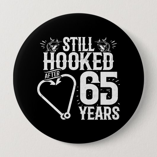 かわいい65周年記念結婚したカップル65年 缶バッジ (正面)