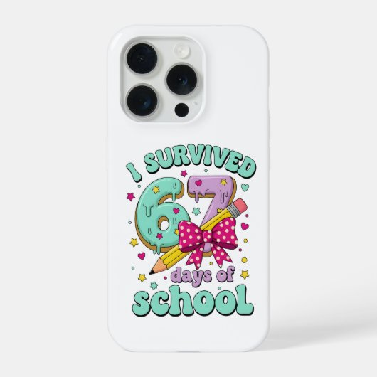 かわいい67日目の学校鉛筆ボウクラスルームテーマ iPhoneケース (裏面)