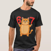 かわいい67猫のミームデザイン Tシャツ (正面)