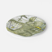 かわいい7インチドラゴンフライ&ライリーパッドフラワー紙プレート ペーパープレート (アングル)