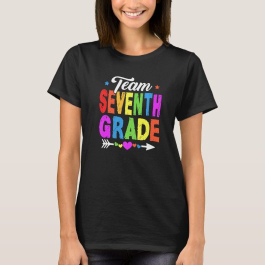 かわいい7年生チーム先生学生戻る Tシャツ (正面)
