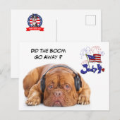 かわいい7月4日の犬 シーズンポストカード (正面/裏面)