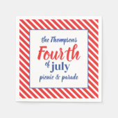 かわいい7月4日サマーカスタム スタンダードカクテルナプキン (正面)